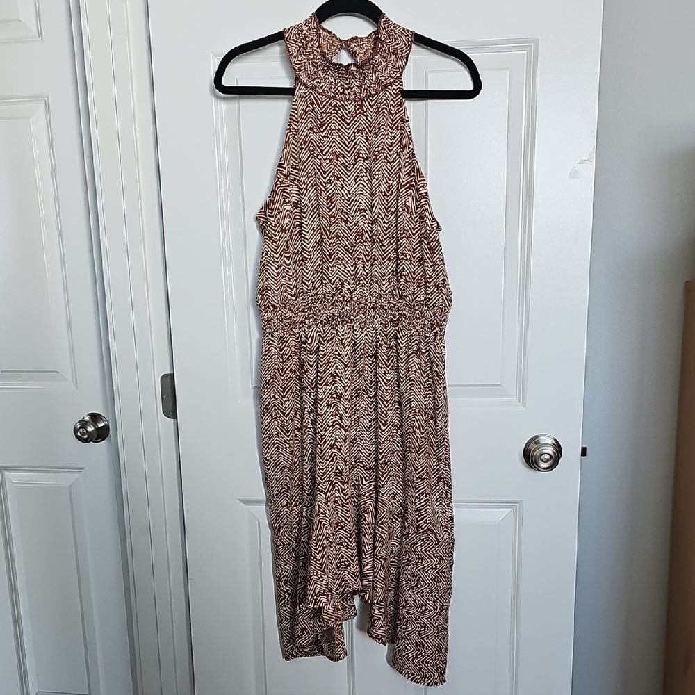 Maurices Brown High Low Halter Dress
